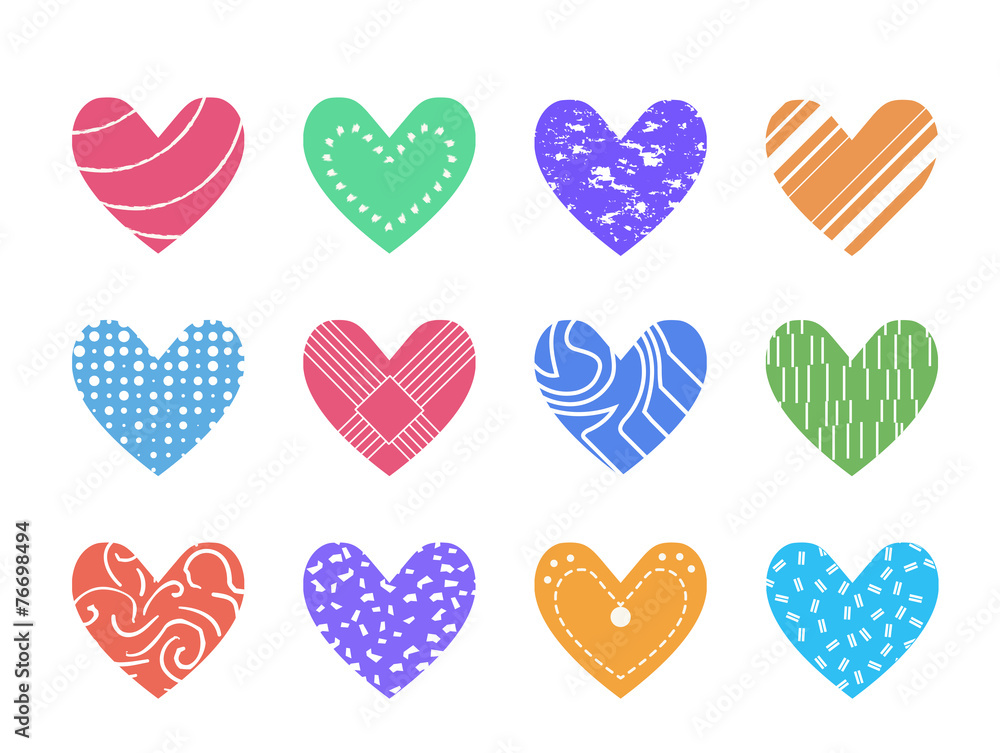 Valentine heart vector set  ,love symbol icon.