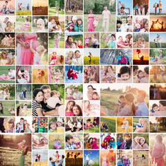collection photos of happy families