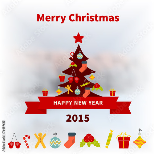 Wallpaper Mural Stylized Christmas tree Torontodigital.ca