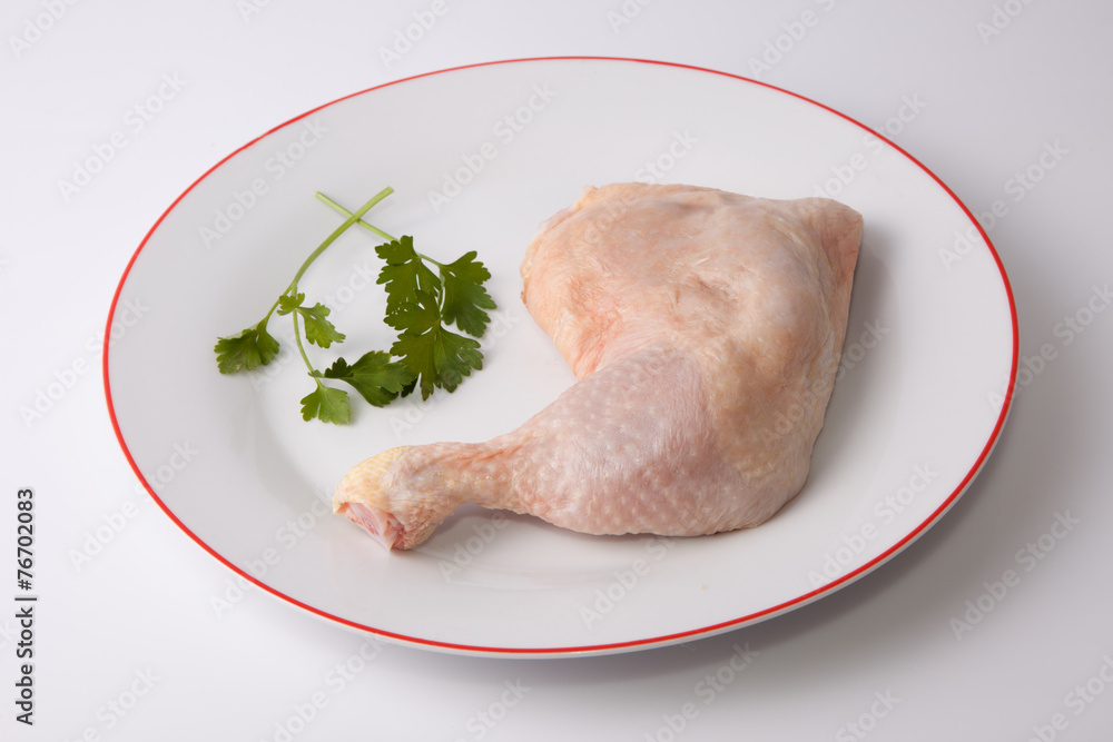 Chicken leg with parsley