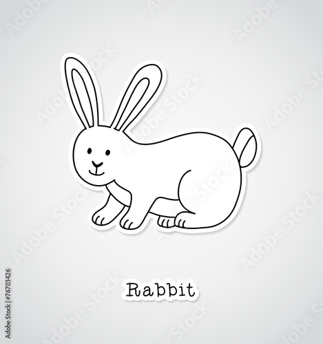Rabbit drawing, sticker style © Nasic