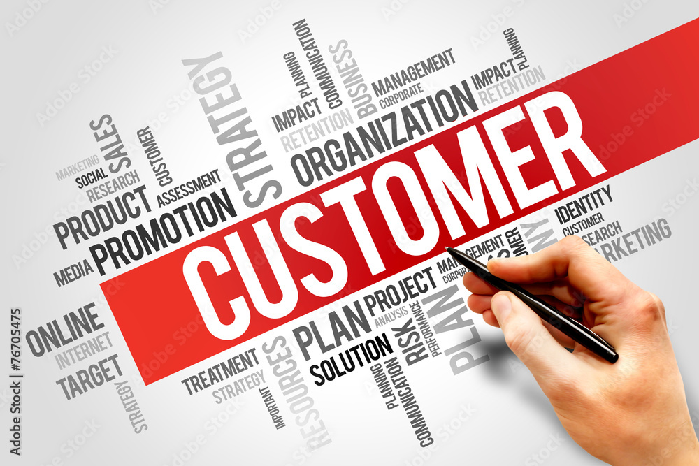 CUSTOMER word cloud, business concept