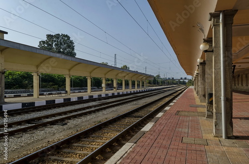 Railway platform of railway station Ruse