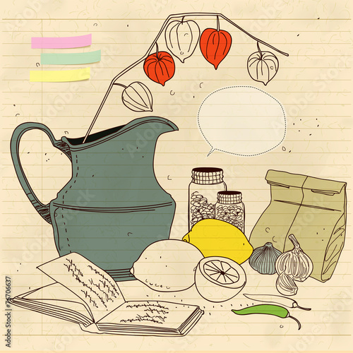 vintage still life with vase