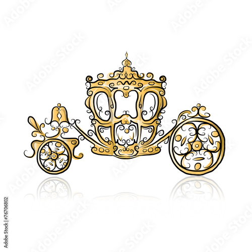 Golden carriage, sketch for your design