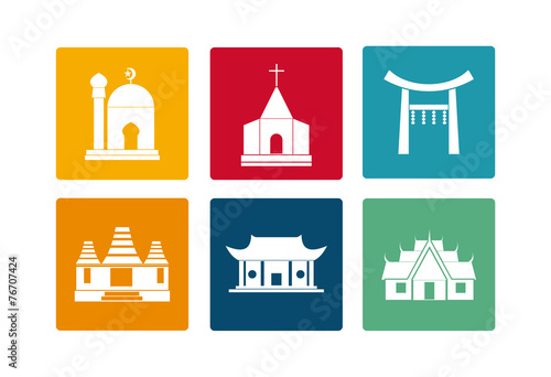 Worship place icon religious logo vector