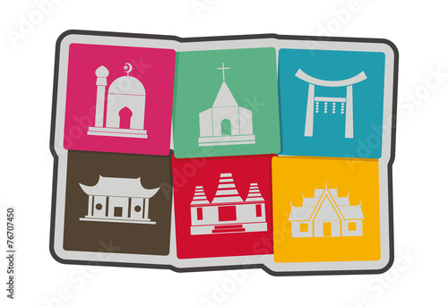 Worship place icon religious logo vector