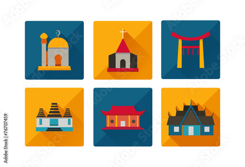 Worship place icon religious logo vector
