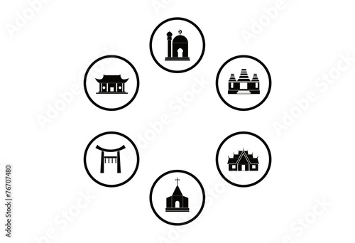 Worship place icon religious logo vector