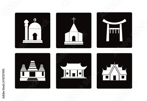 Worship place icon religious logo vector