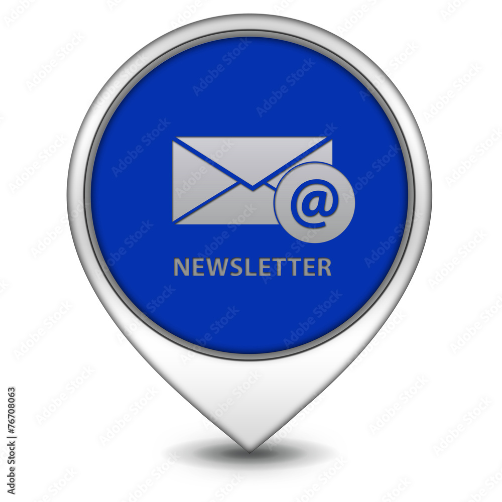Newsletter pointer icon on white background Newsletter pointer icon on white background