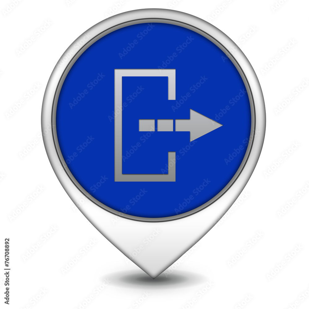 Logout pointer icon on white background Logout pointer icon on white background