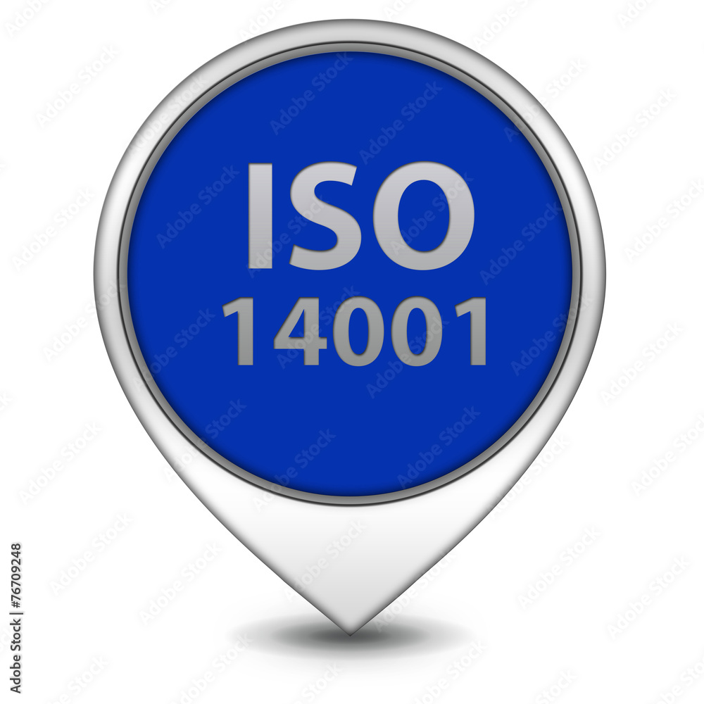 Iso 14001 pointer icon on white background Iso 14001 pointer icon on white background