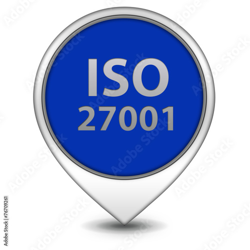 Iso 27001 pointer icon on white background