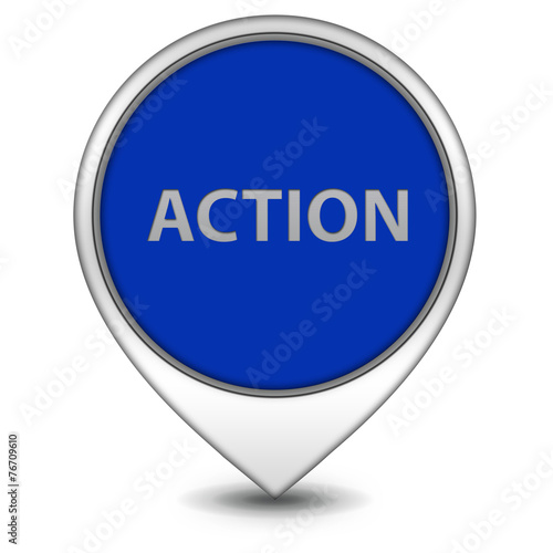 Action pointer icon on white background