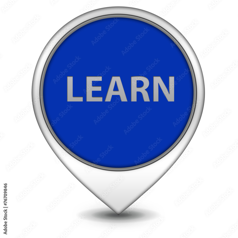 Learn pointer icon on white background Learn pointer icon on white background