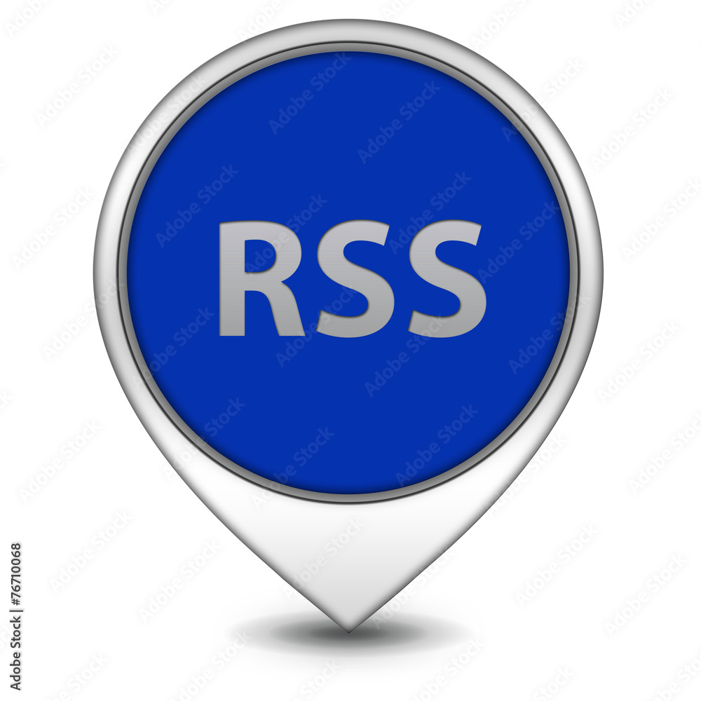 RSS pointer icon on white background RSS pointer icon on white background