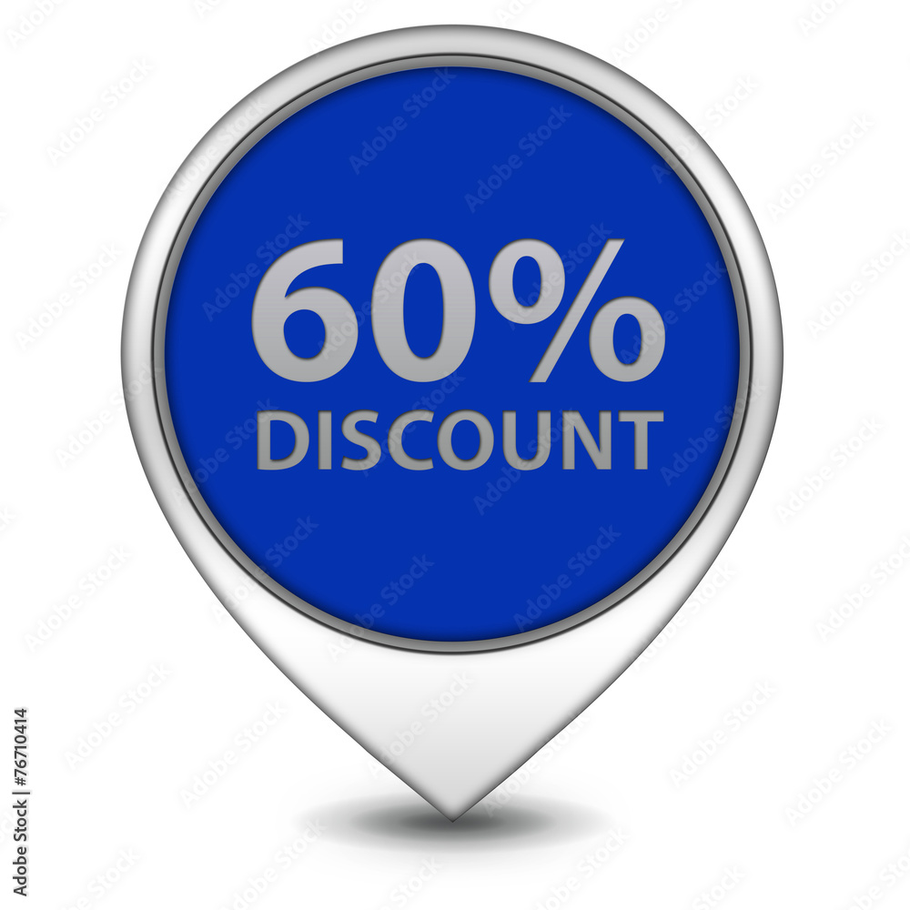 Discount sixty percent pointer icon on white background Discount sixty percent pointer icon on white background