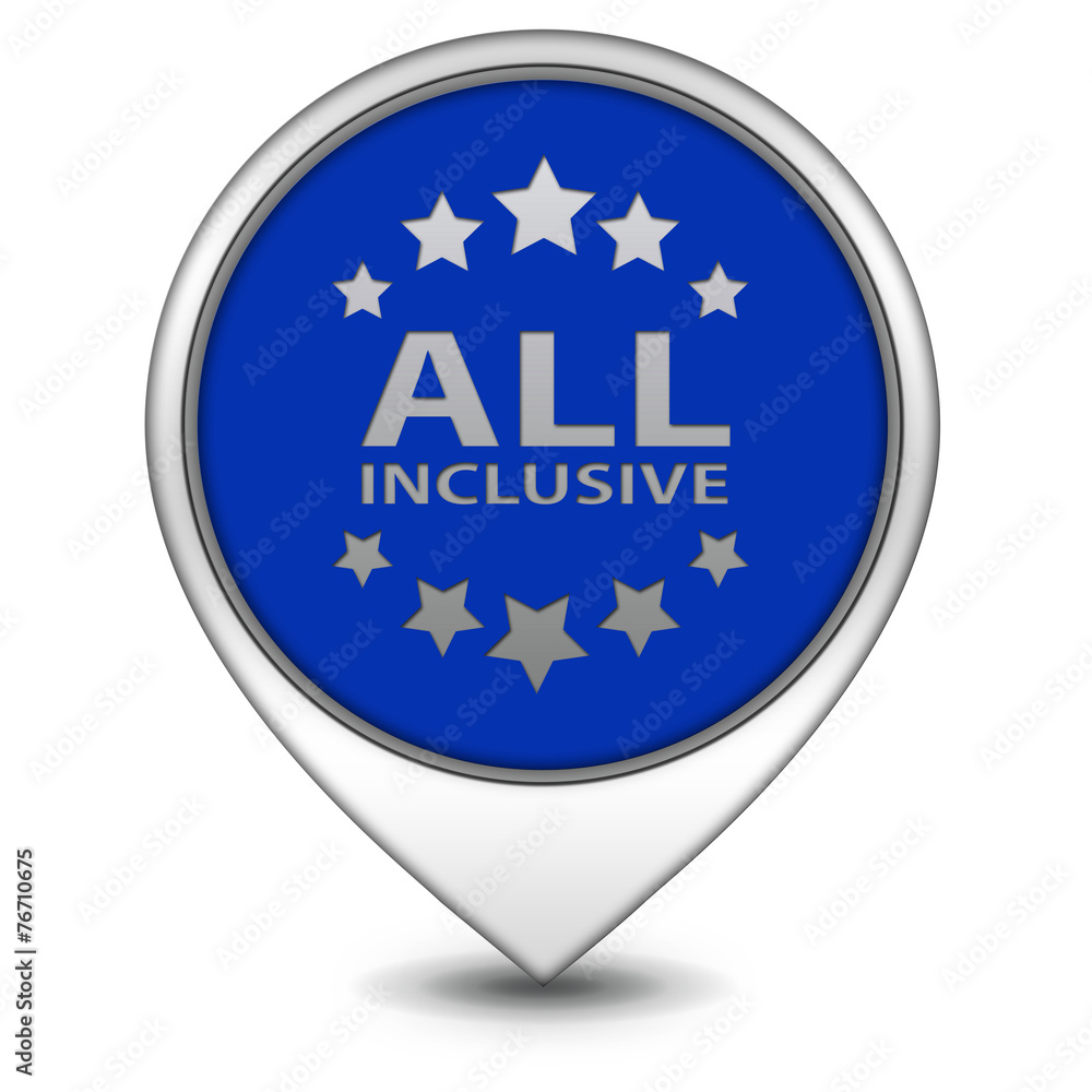 All inclusive pointer icon on white background All inclusive pointer icon on white background