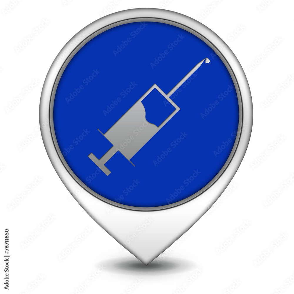 Injection pointer icon on white background Injection pointer icon on white background