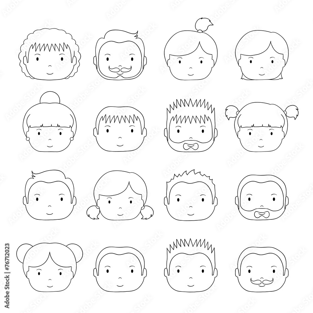 Set of line silhouette office people icons. Businessman Set of line silhouette office people icons. Businessman