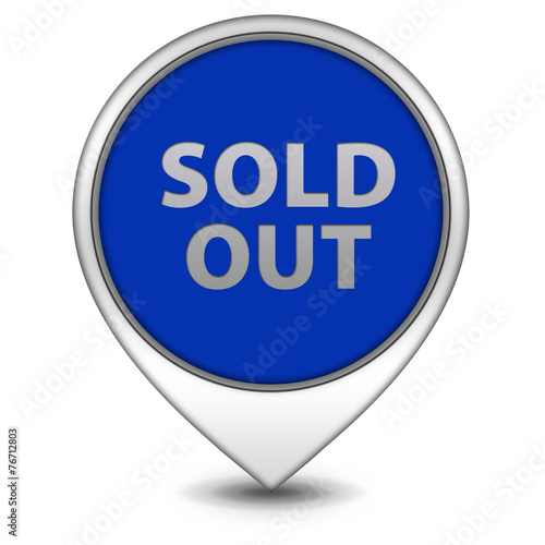 Sold out pointer icon on white background