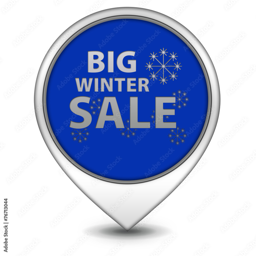 Winter sale pointer icon on white background Winter sale pointer icon on white background