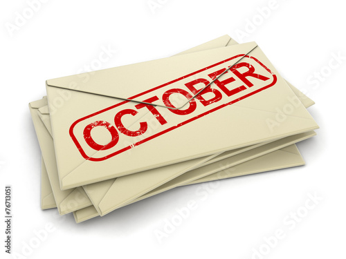 october letters  (clipping path included)