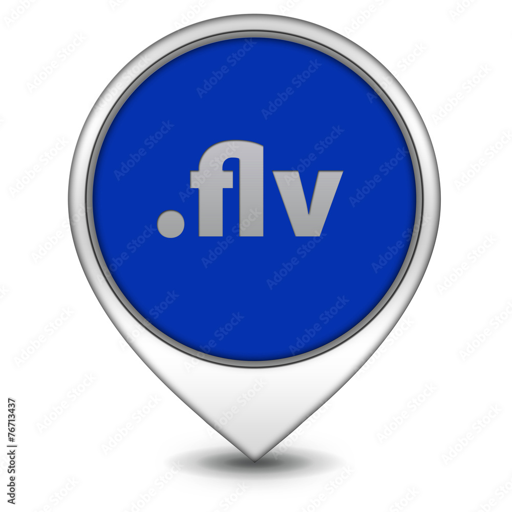 .flv pointer icon on white background .flv pointer icon on white background