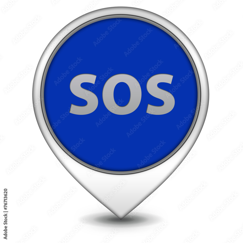 SOS pointer icon on white background SOS pointer icon on white background