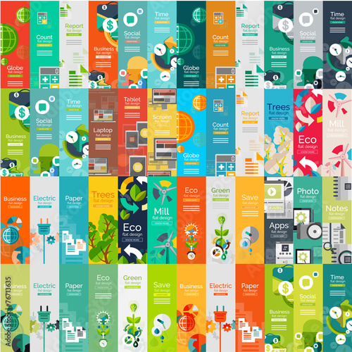 Mega collection of flat web infographic concepts