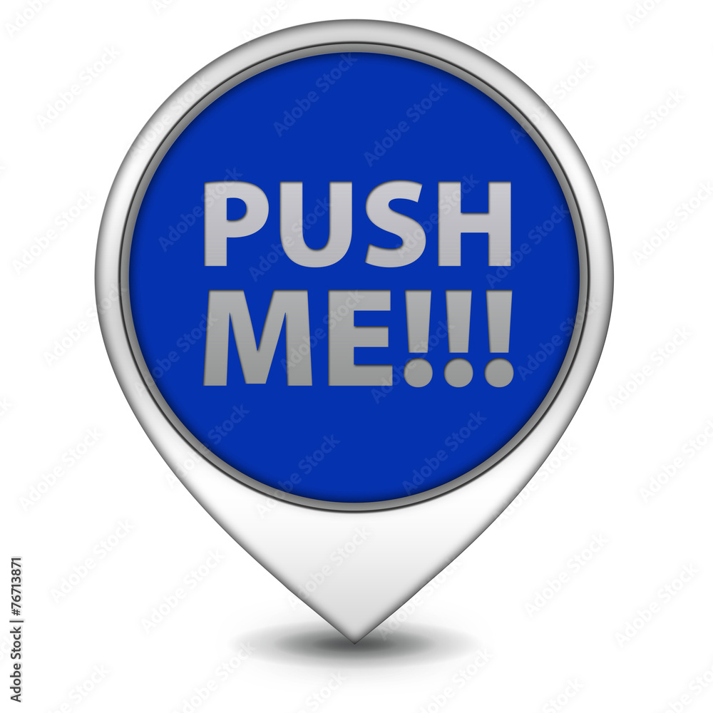 Push me pointer icon on white background Push me pointer icon on white background
