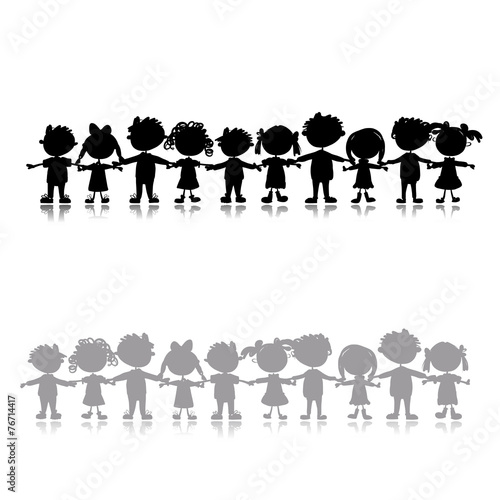 Funny children, sketch for your design