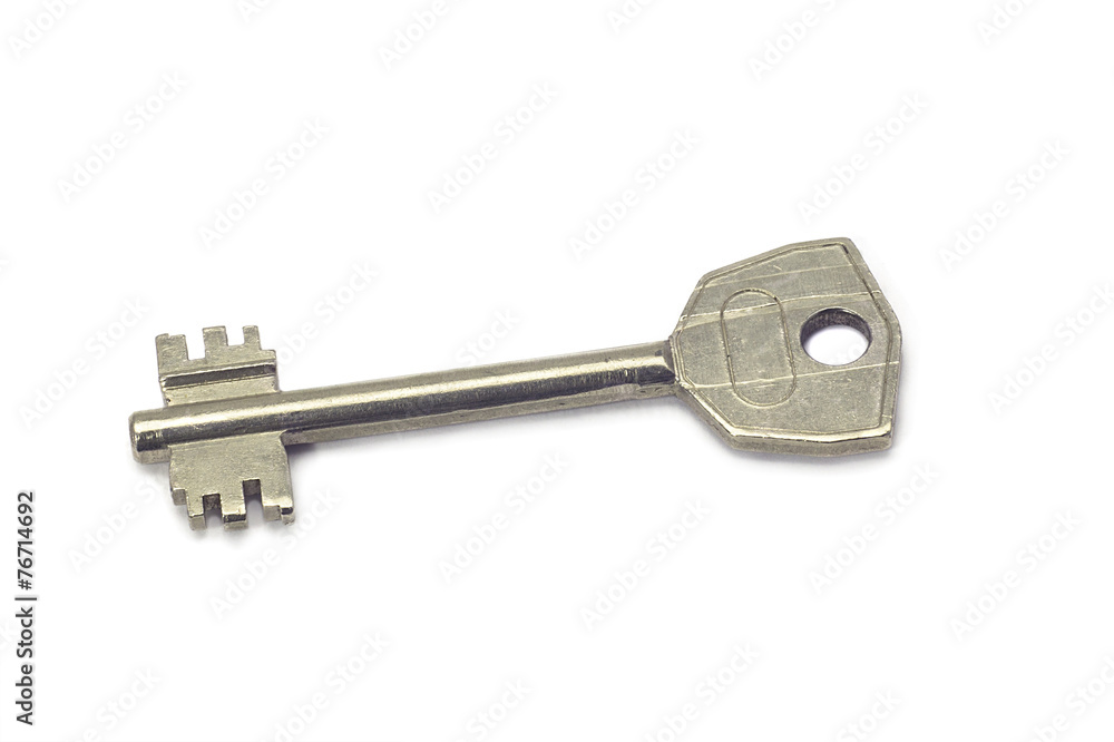 Silver key isolated on white Silver key isolated on white