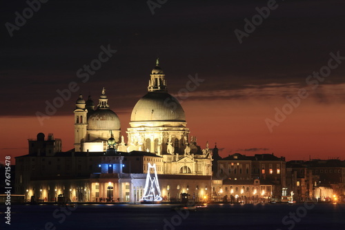 Schilderij op canvas venezia piazza san marco di notte