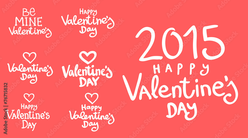 lettering day happy valentine for card