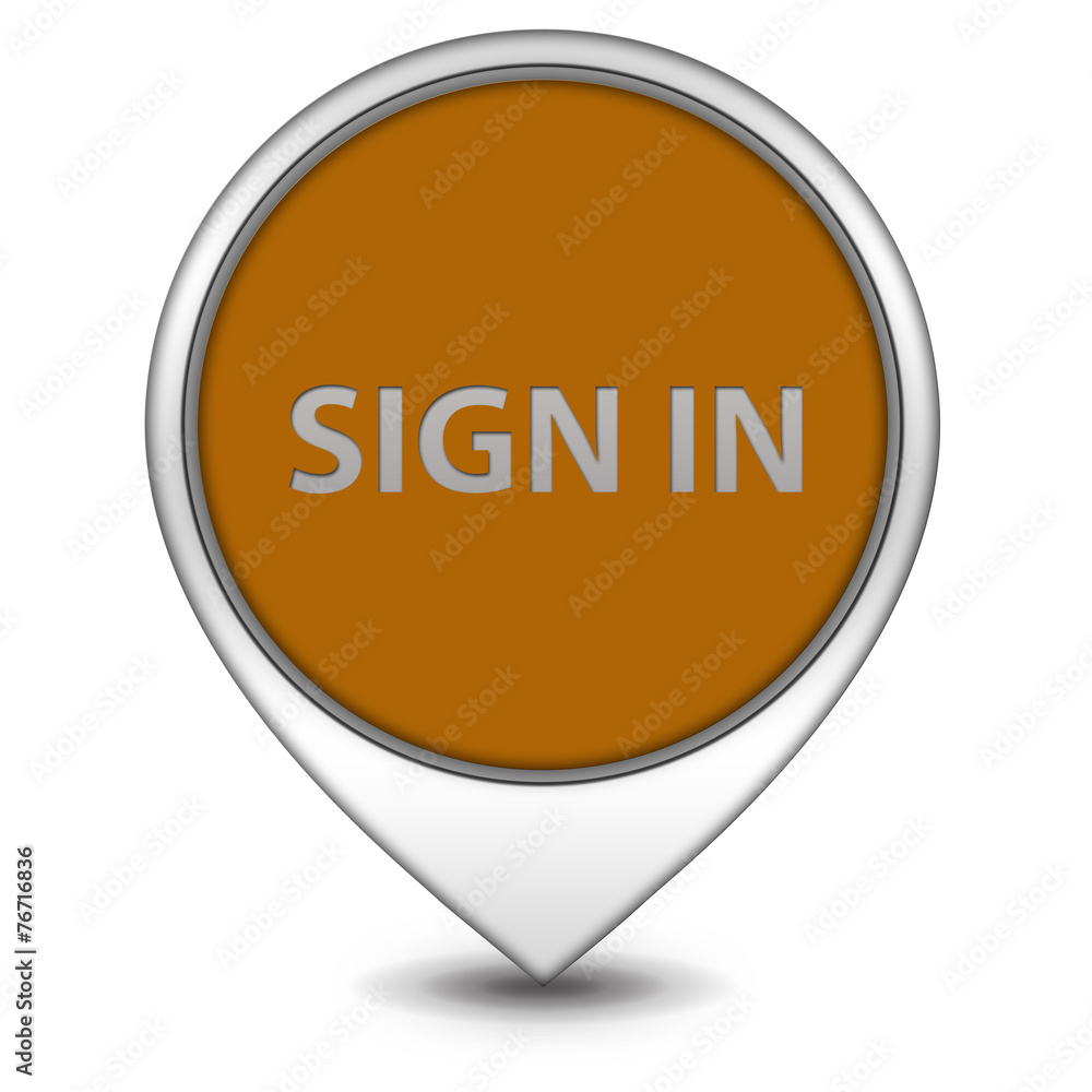 sign in pointer icon on white background sign in pointer icon on white background
