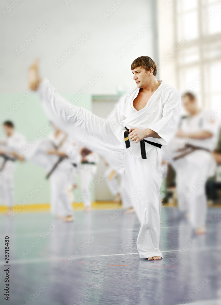 Lesson in karate school Lesson in karate school