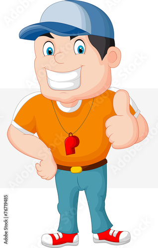 Cartoon coach giving a thumbs up