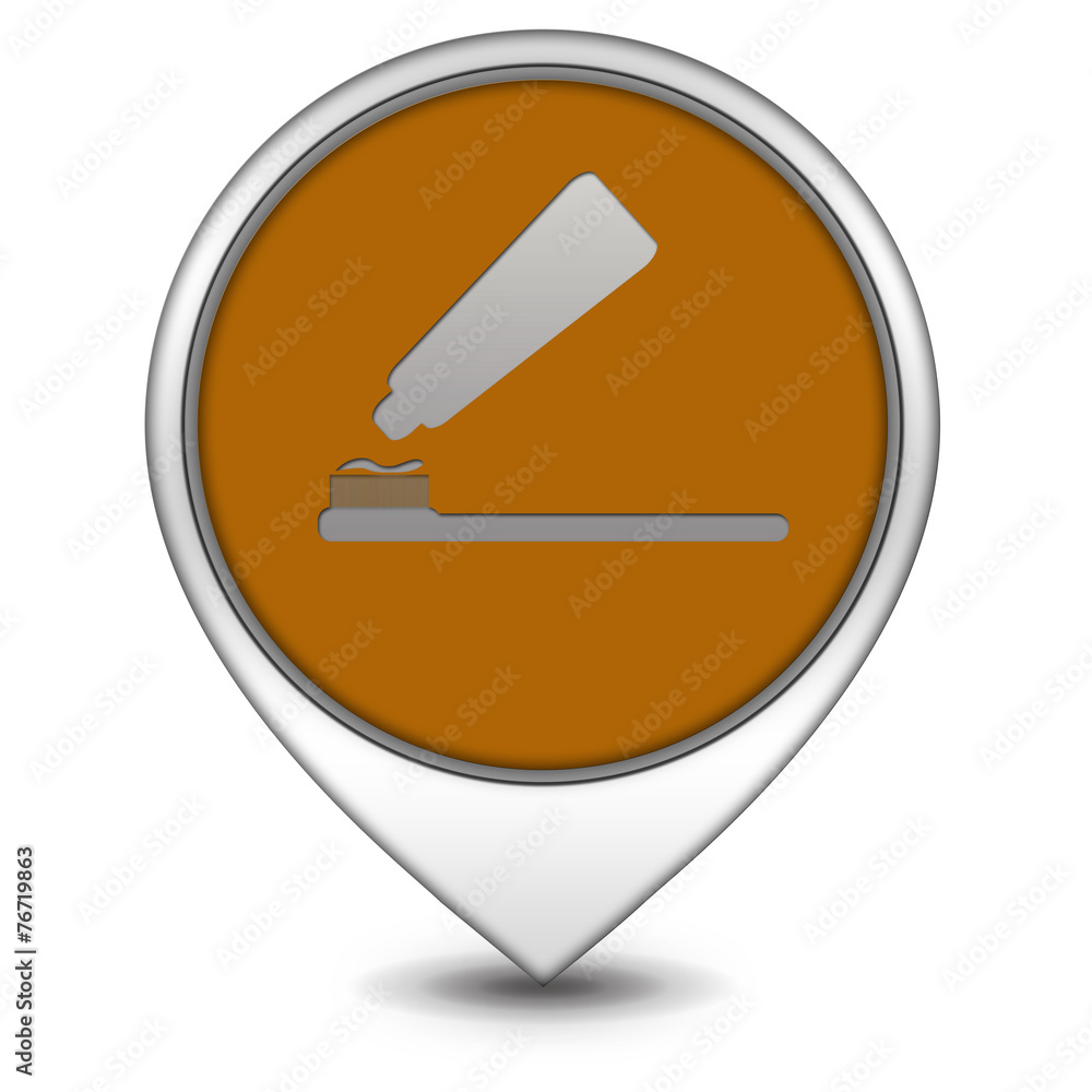 Tooth brush pointer icon on white background Tooth brush pointer icon on white background