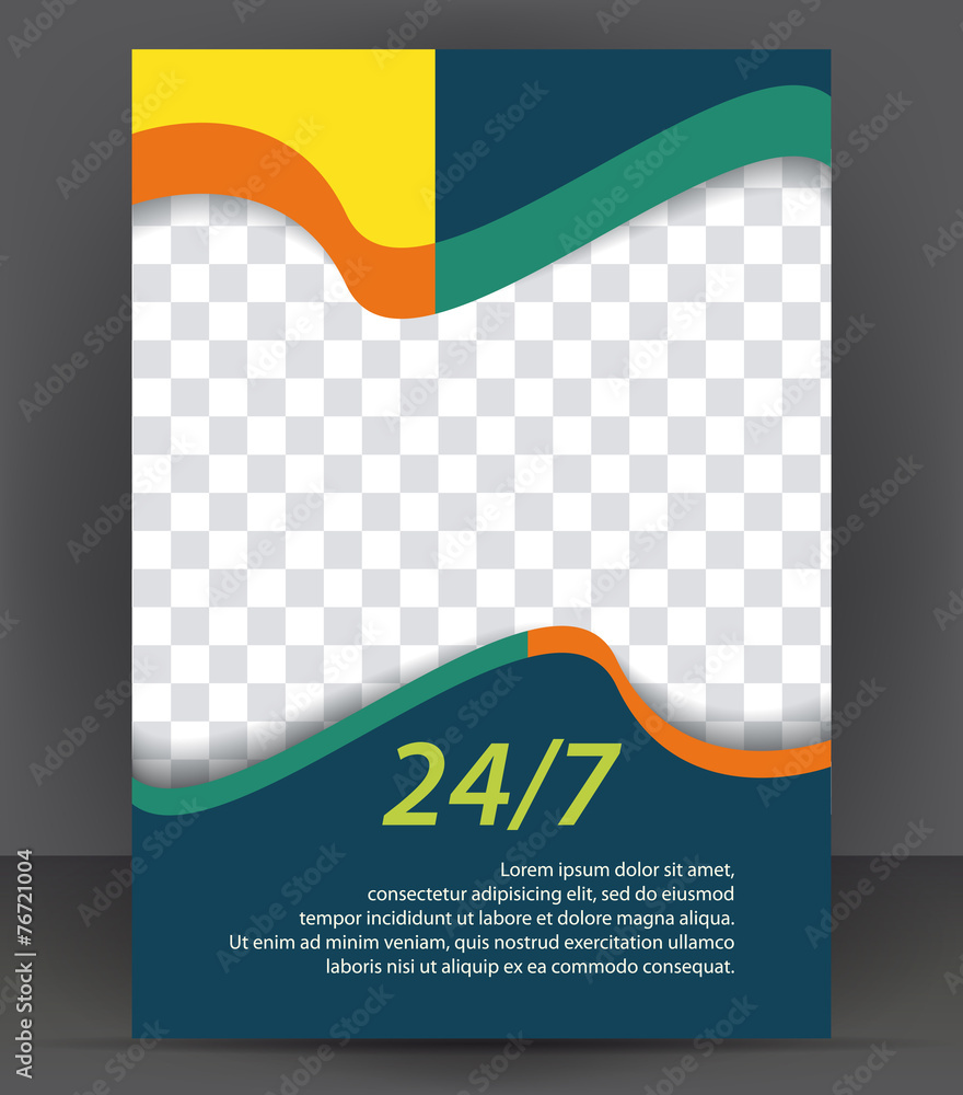 Naklejka premium Magazine, flyer, brochure, cover layout design print template