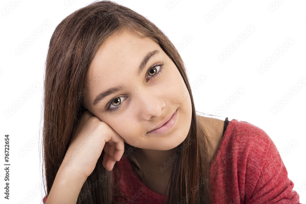 Closeup portrait of a beautiful teenage girl with long hair Closeup portrait of a beautiful teenage girl with long hair