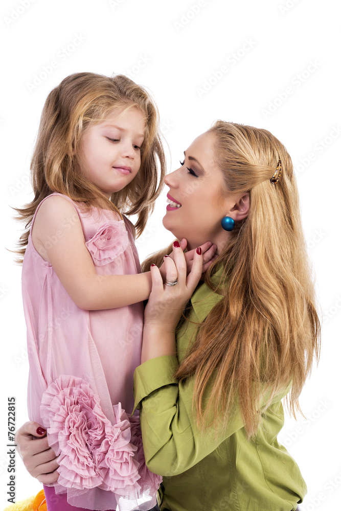 Portrait of happy mother and her adorable daughter Portrait of happy mother and her adorable daughter