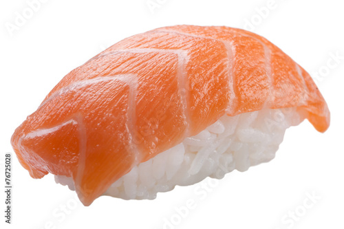 traditional sushi sashimi on white background