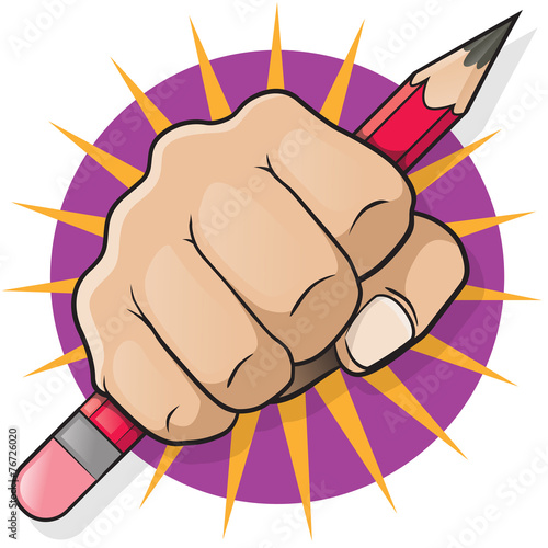 Punching Fist with Pencil.