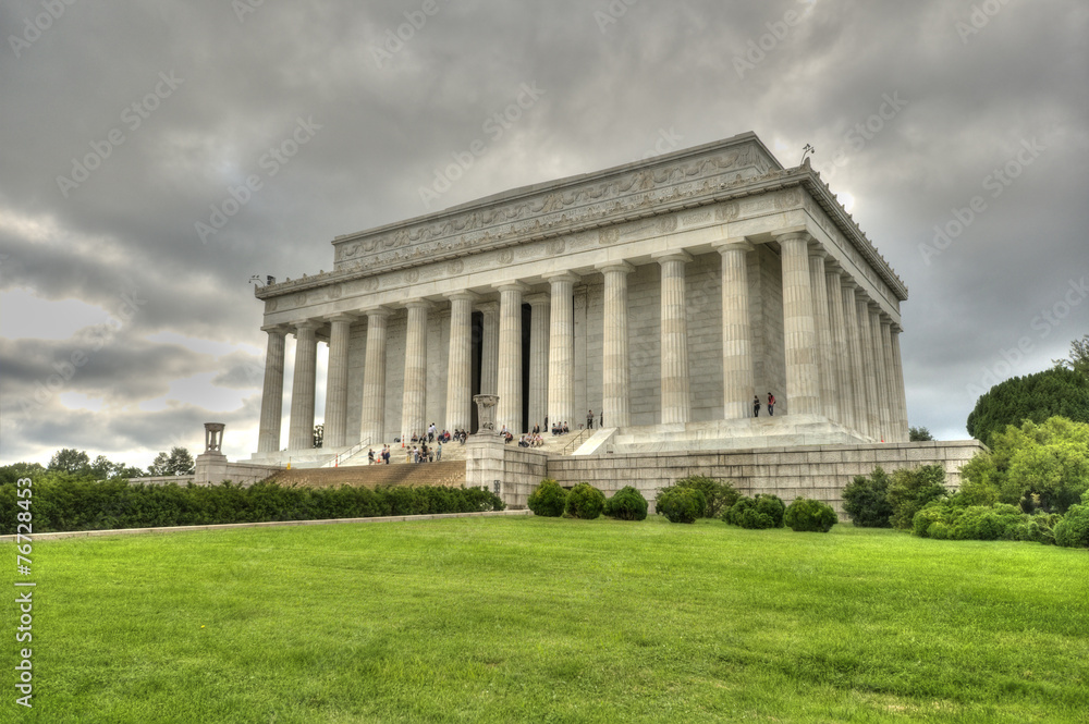 Lincoln Memorial at a cloudy sky, Washington DC, District of Columbia, USA, HDR