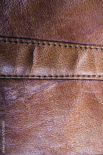 Brown sewed leather texture