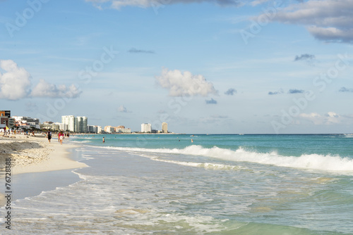 A view of Cancun beach on the Yucatan, Mexico.