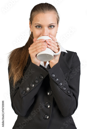 Businesswoman holding mug