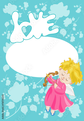 Sfondo San Valentino con Cupido e Spazio per Testo